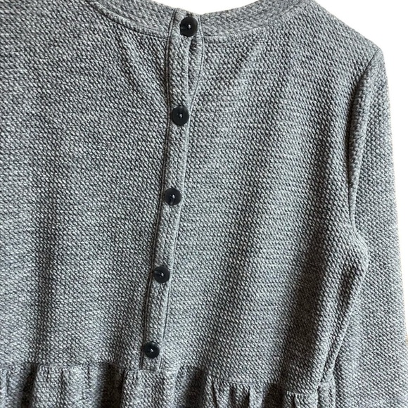 Loft Gray 3/4 Sleeve Button Back Swing Knee Length Dress Size Small - Picture 7 of 8